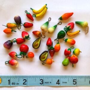 Colorful Miniature Fruit and Vegetable charms